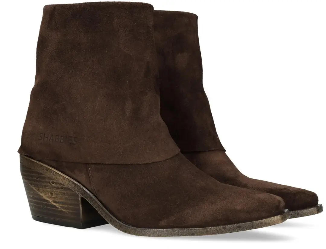 Shabbies Amsterdam Jaira Double Ankle Boot - Bruin - Maat 36