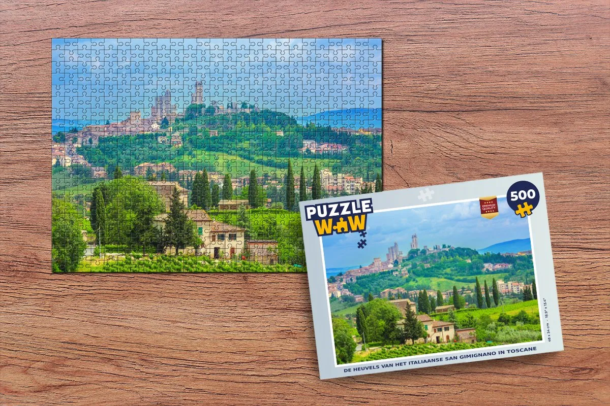 PuzzleWow Legpuzzel San Gimignano Toscane 500 Stuks - Multicolor
