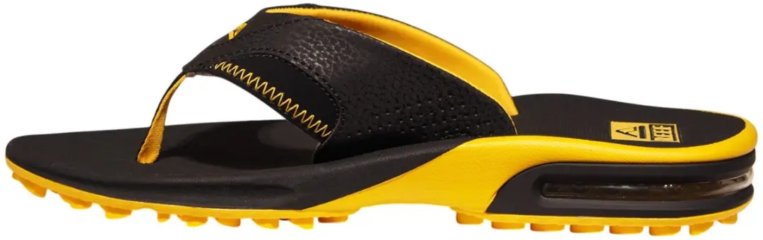 Reef Fanning Pregame Teenslippers 45 - Zwart/Geel - afbeelding 2 van 6
