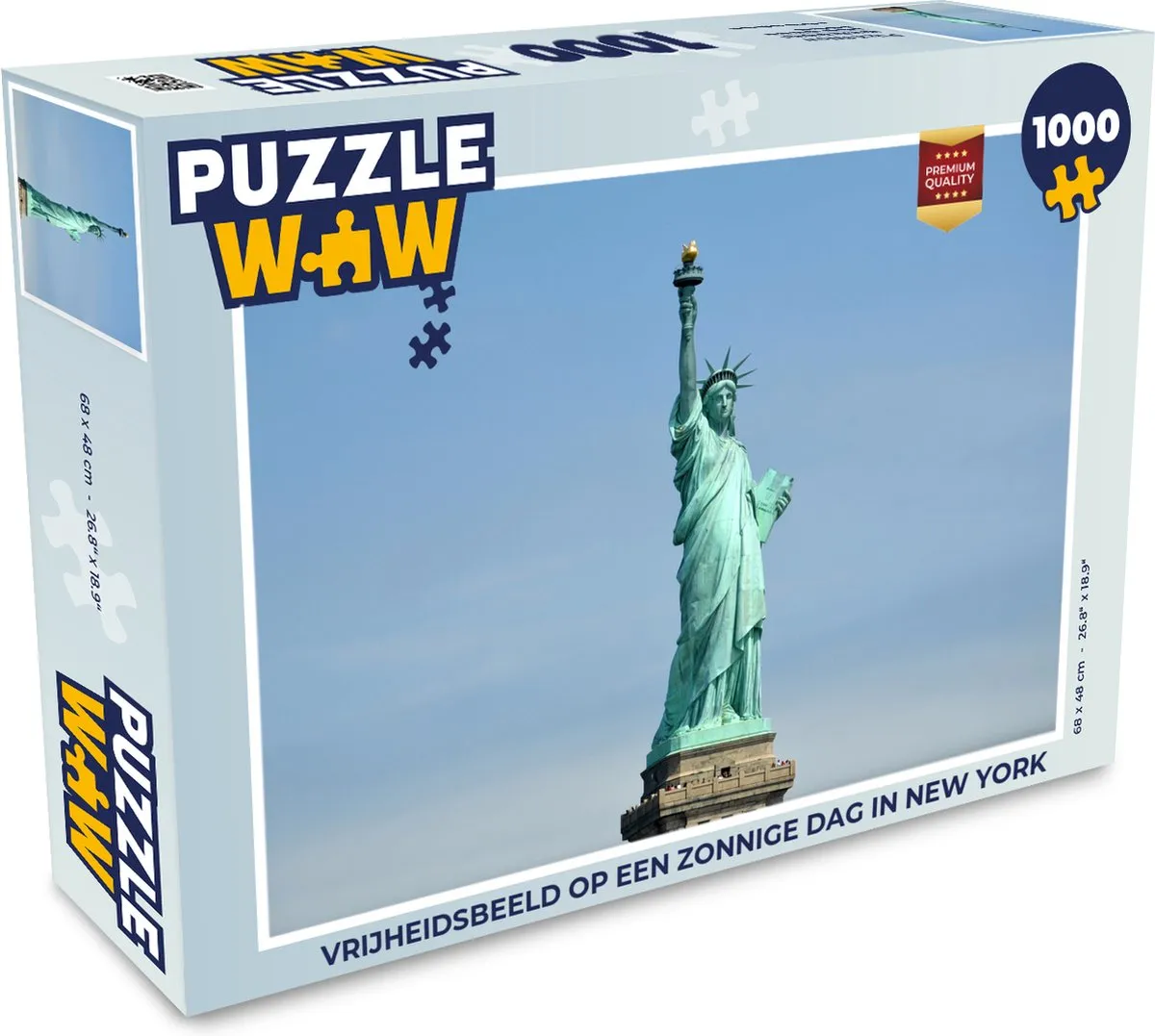 PuzzleWow Legpuzzel Vrijheidsbeeld New York 1000 Stuks - Multicolor