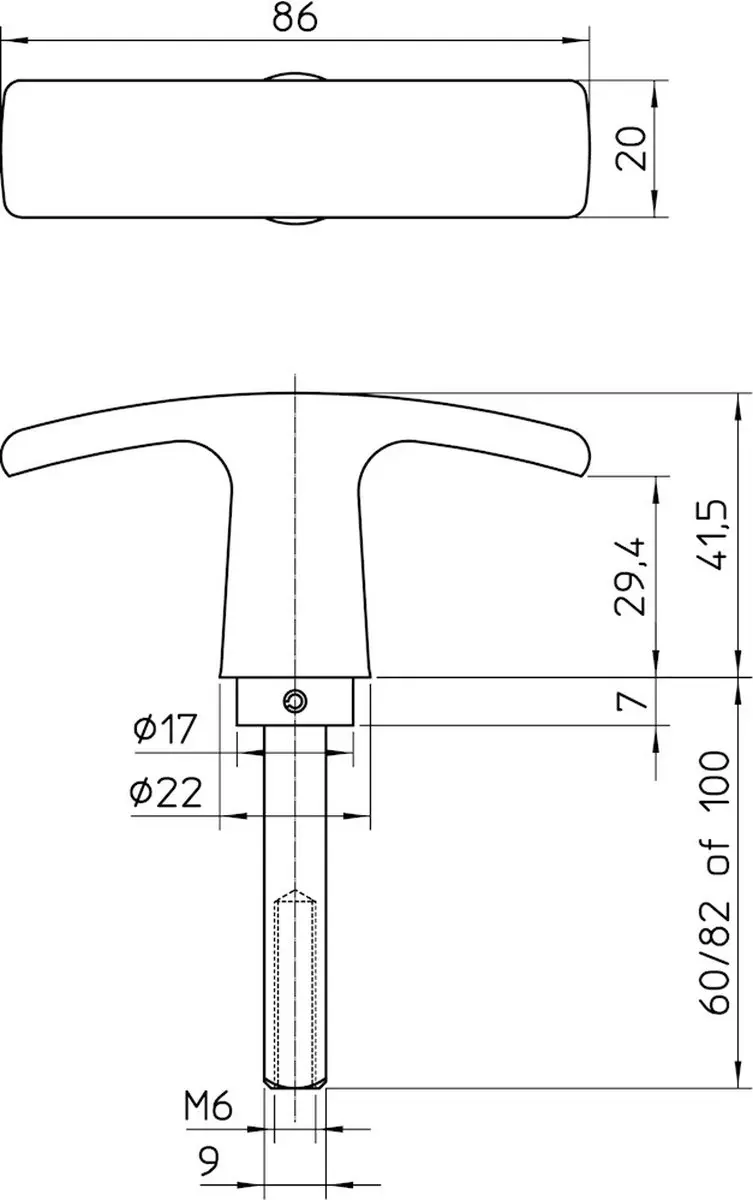 Nemef Buitenkruk Garagedeur 86x20mm - Aluminium - afbeelding 2 van 2