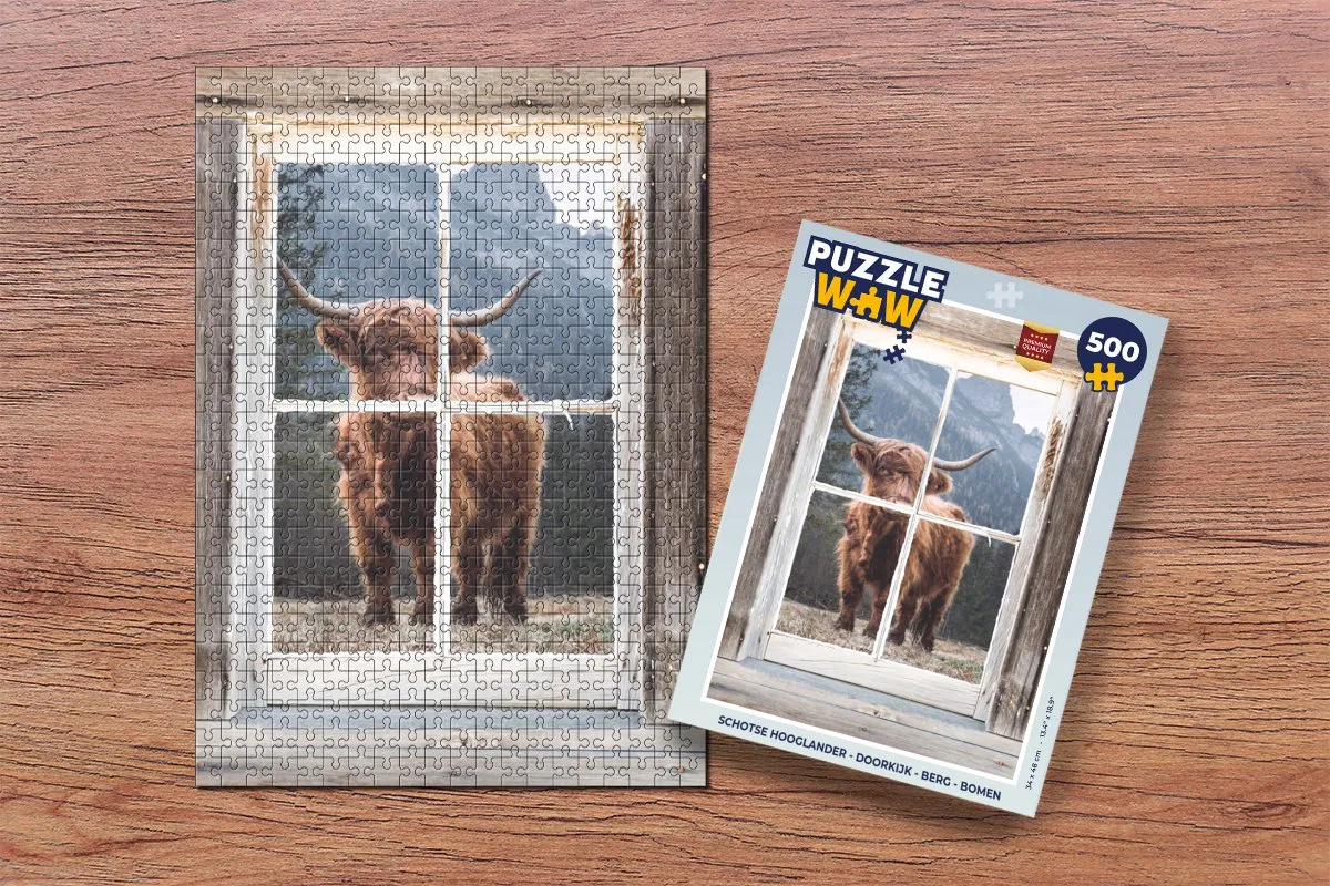 PuzzleWow Schotse Hooglander Legpuzzel 500 Stuks - Multicolor