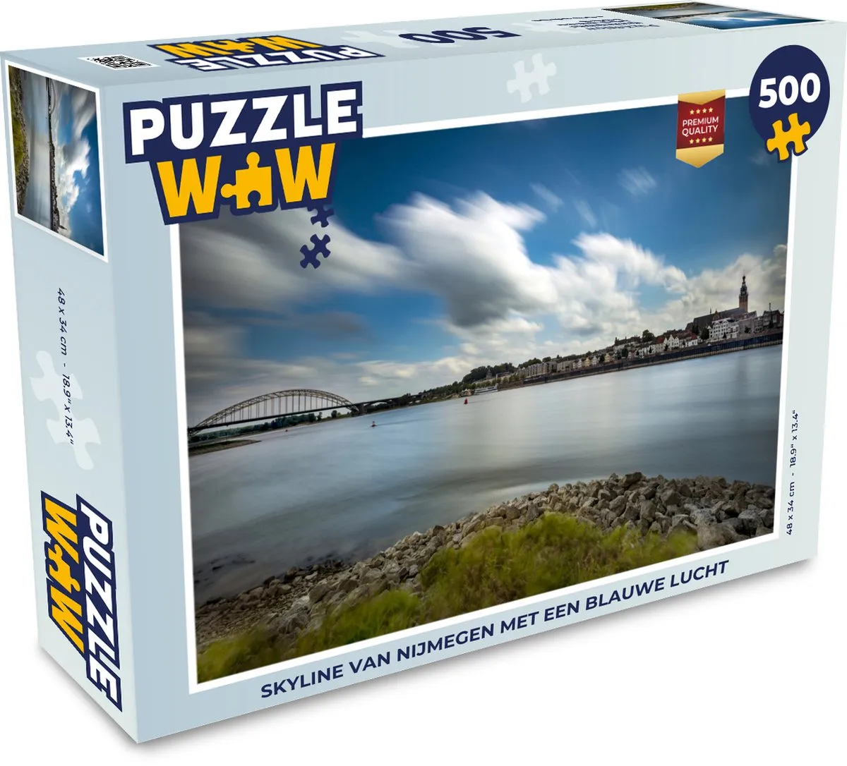 PuzzleWow Skyline Nijmegen Legpuzzel 500 Stuks - Multicolor