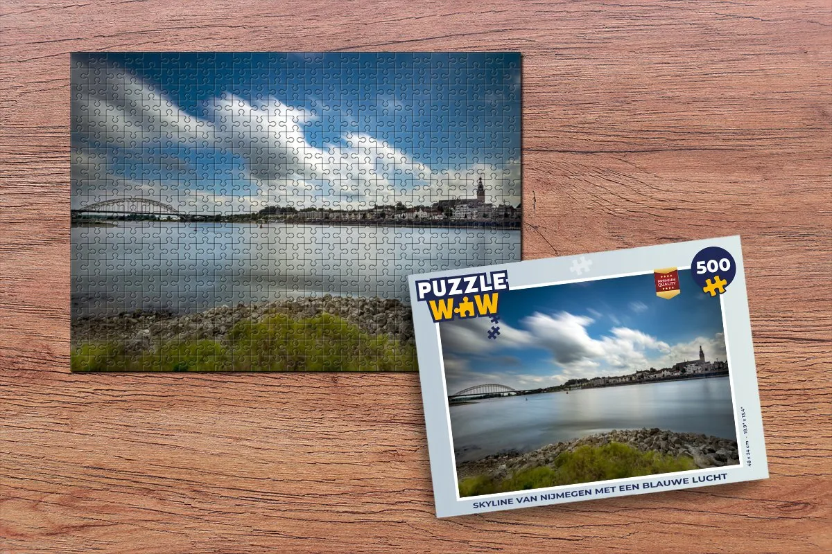 PuzzleWow Skyline Nijmegen Legpuzzel 500 Stuks - Multicolor