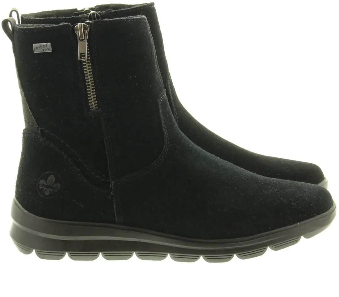 Rieker Tex Enkellaarsjes zwart Suede