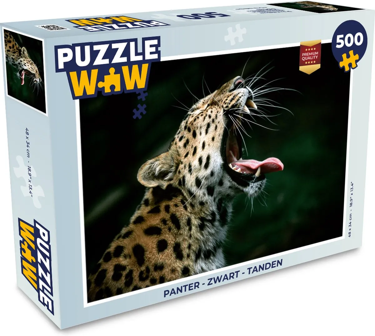 Puzzel Panter - Zwart - Tanden - Legpuzzel - Puzzel 500 stukjes