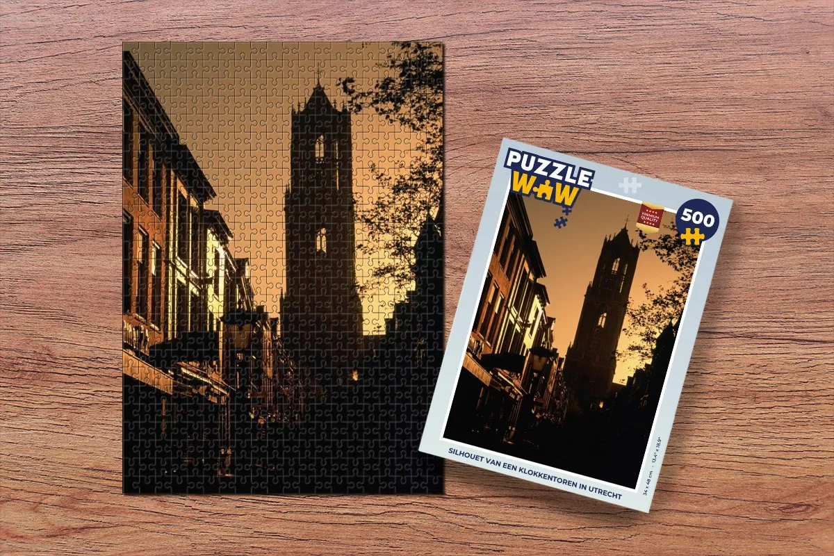 PuzzleWow Silhouet Utrecht Legpuzzel 500 Stuks - Multicolor