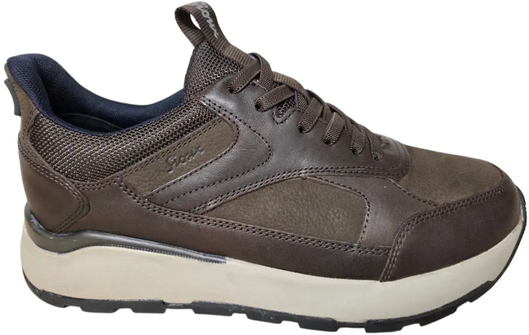 Sioux 13042 701 H Sneakers Bruin Leer en Heren Slip-In Breedtemaat H