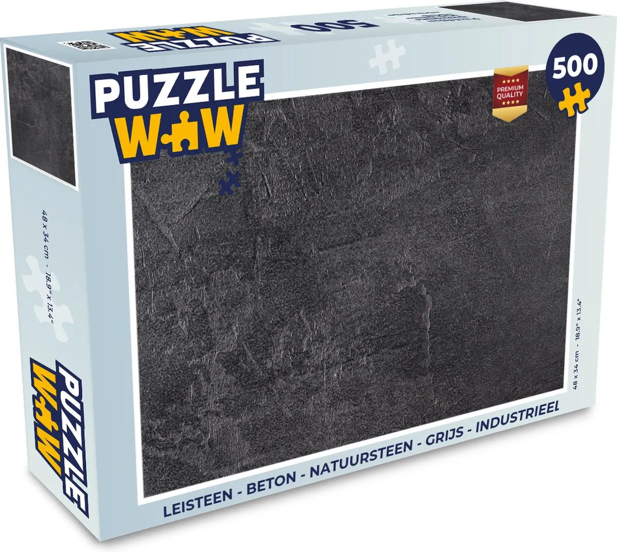 PuzzleWow Leisteen Betonprint Legpuzzel 500 Stuks - Multicolor