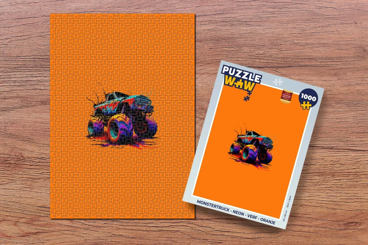PuzzleWow Monstertruck Legpuzzel 1000 Stuks - Neon