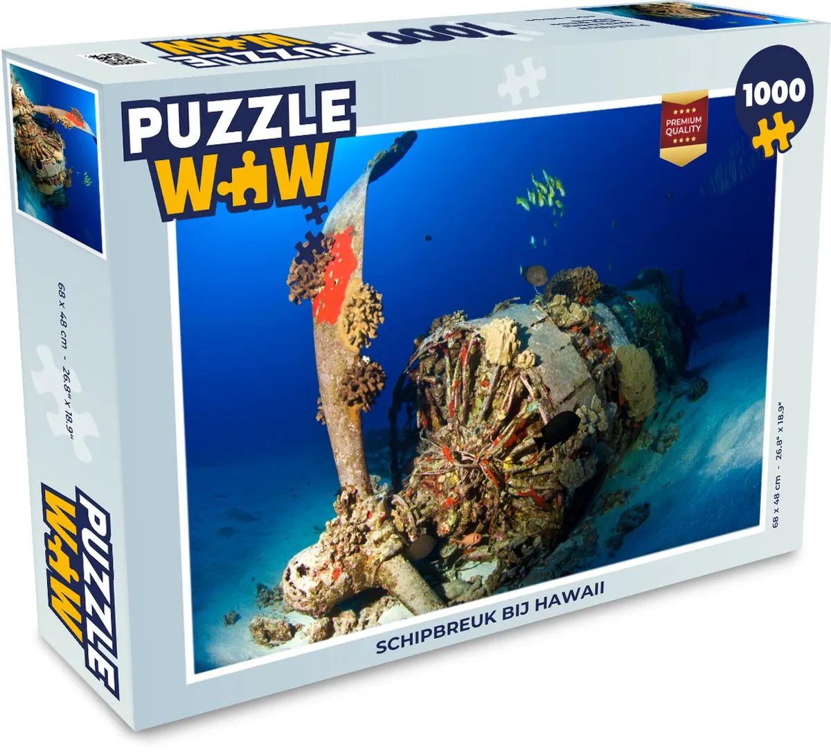 PuzzleWow Schipbreuk bij Hawaii Legpuzzel 1000 Stuks - Multicolor
