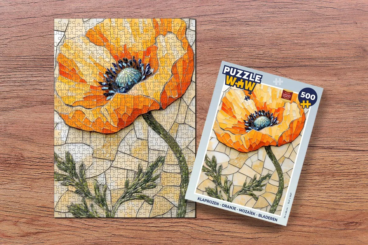 PuzzleWow Klaprozen Mozaïek Legpuzzel 500 Stuks