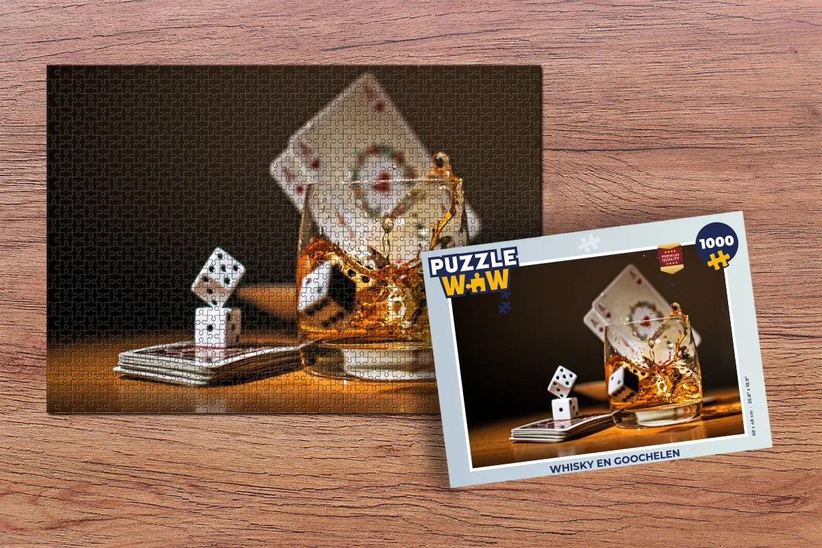 PuzzleWow Whisky & Goochelen Legpuzzel 1000 Stuks - Multicolor