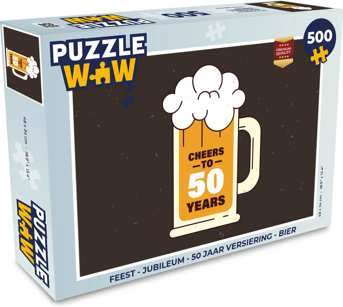 PuzzleWow Jubileum Bier Legpuzzel 500 Stuks - Multicolor