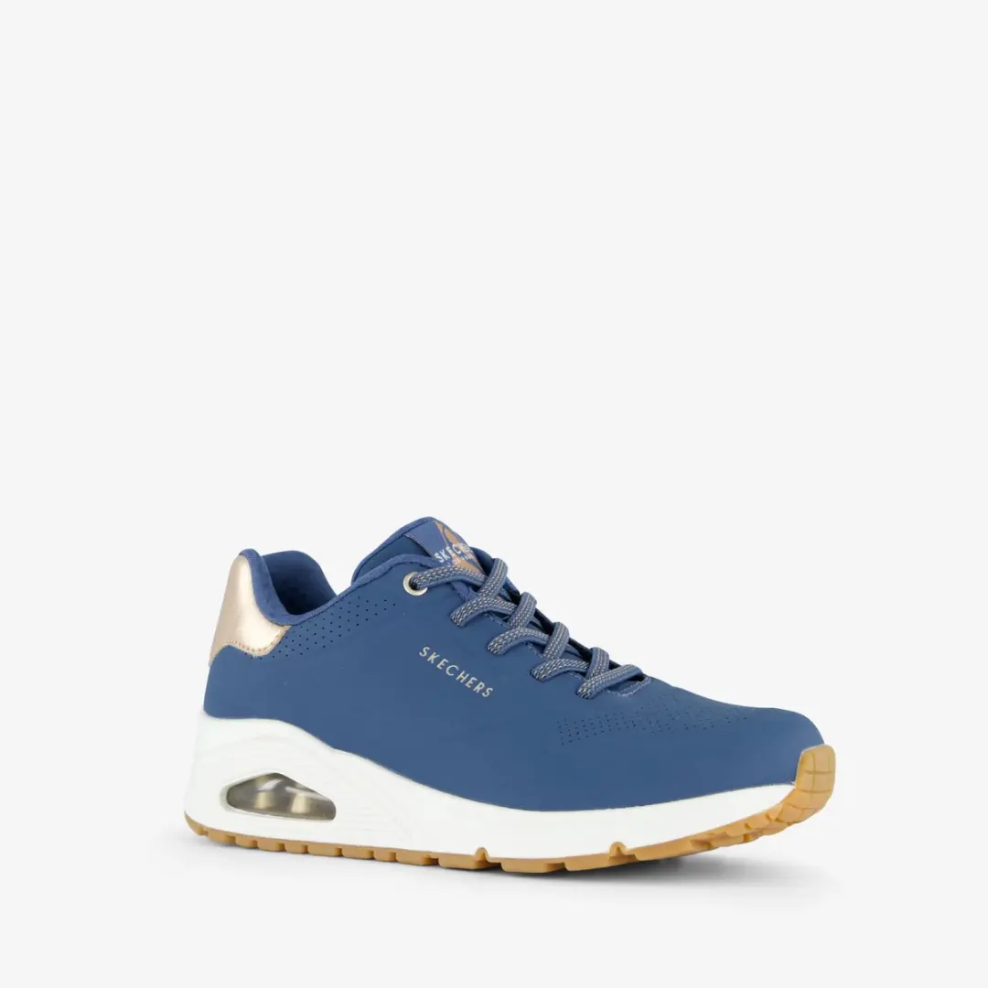 Skechers Uno Shimmer Away Dames Sneakers - Blauw