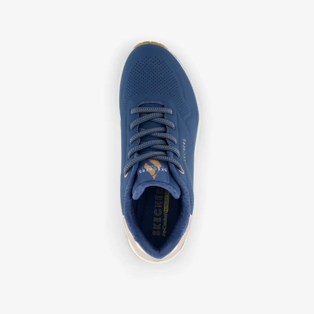 Skechers Uno Shimmer Away Dames Sneakers - Blauw