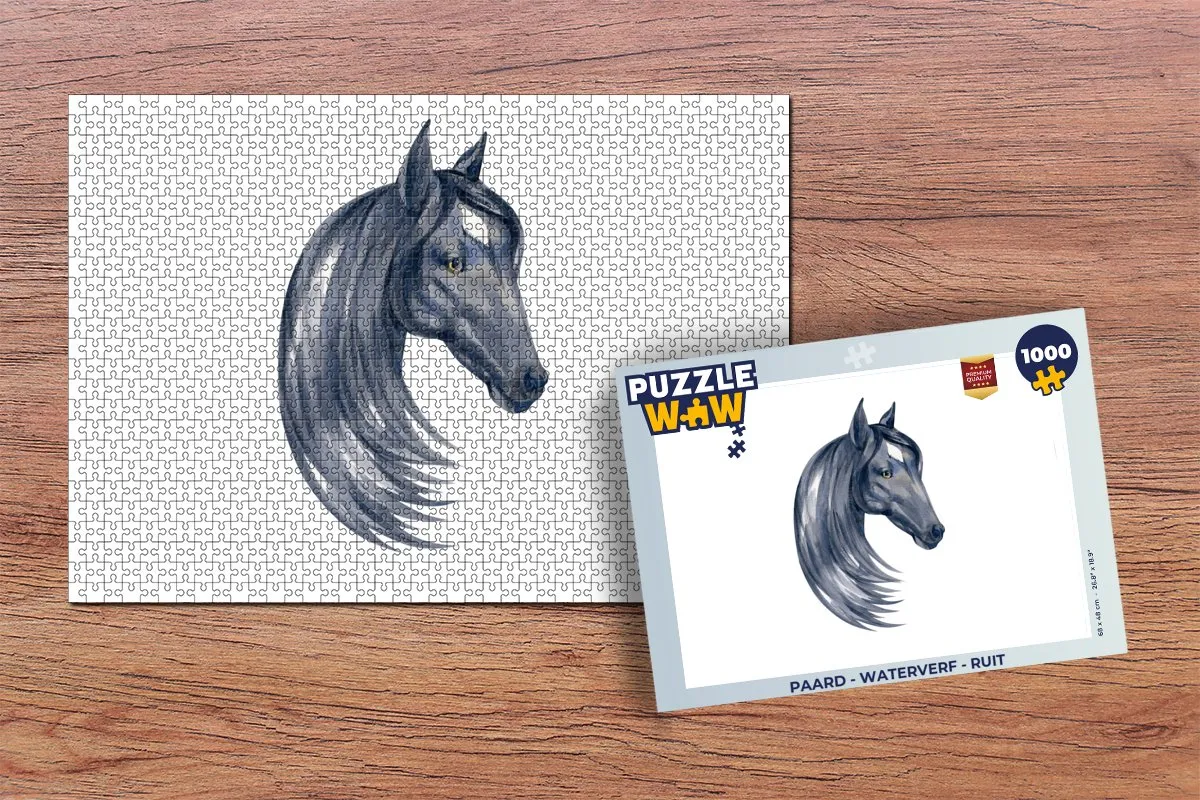 PuzzleWow Paard Waterverf Puzzel 1000 Stuks - Multicolor