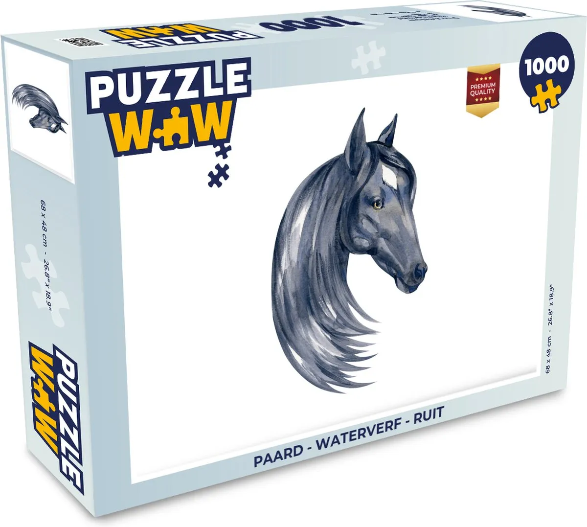 PuzzleWow Paard Waterverf Puzzel 1000 Stuks - Multicolor