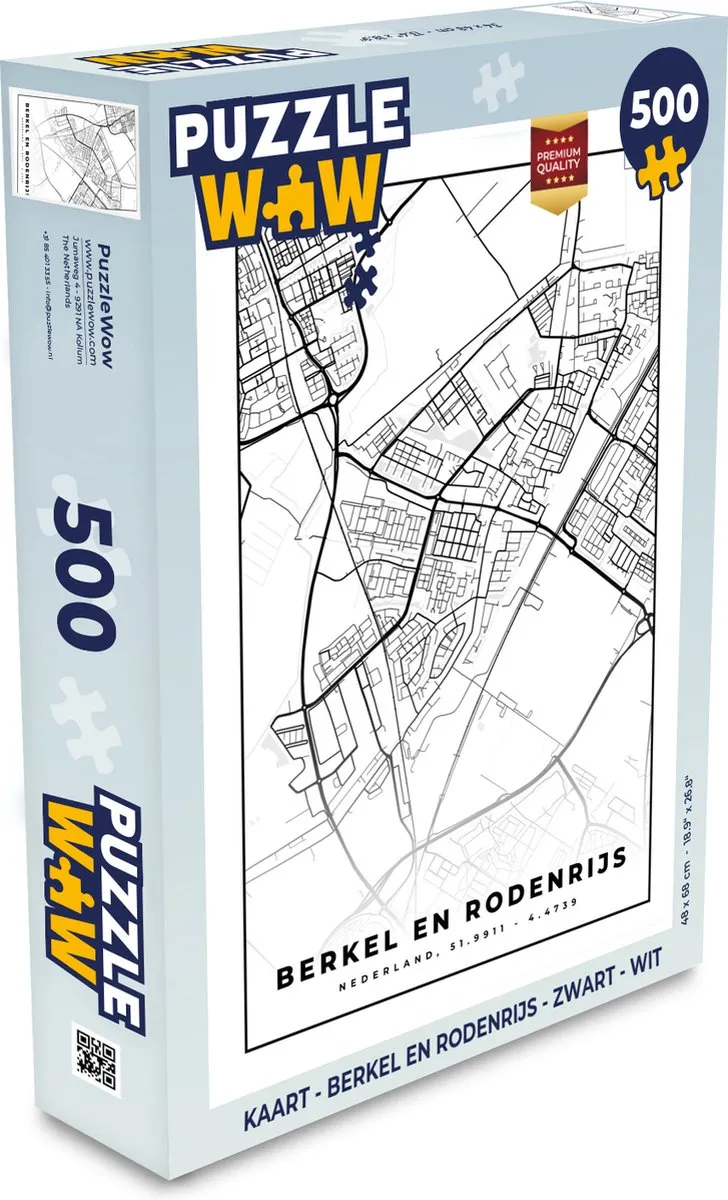 PuzzleWow Legpuzzel Berkel en Rodenrijs 500 Stuks - Multicolor