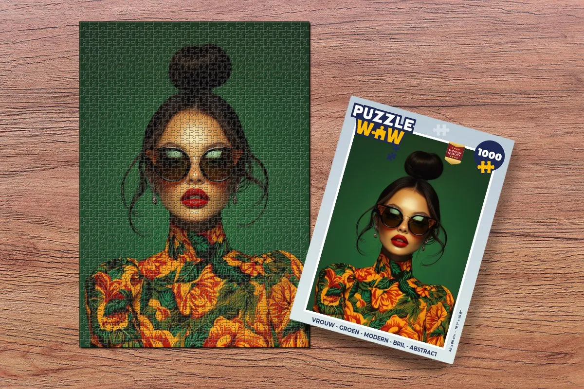 PuzzleWow Legpuzzel Vrouw Groen 1000 Stuks - MPN 8721169377506