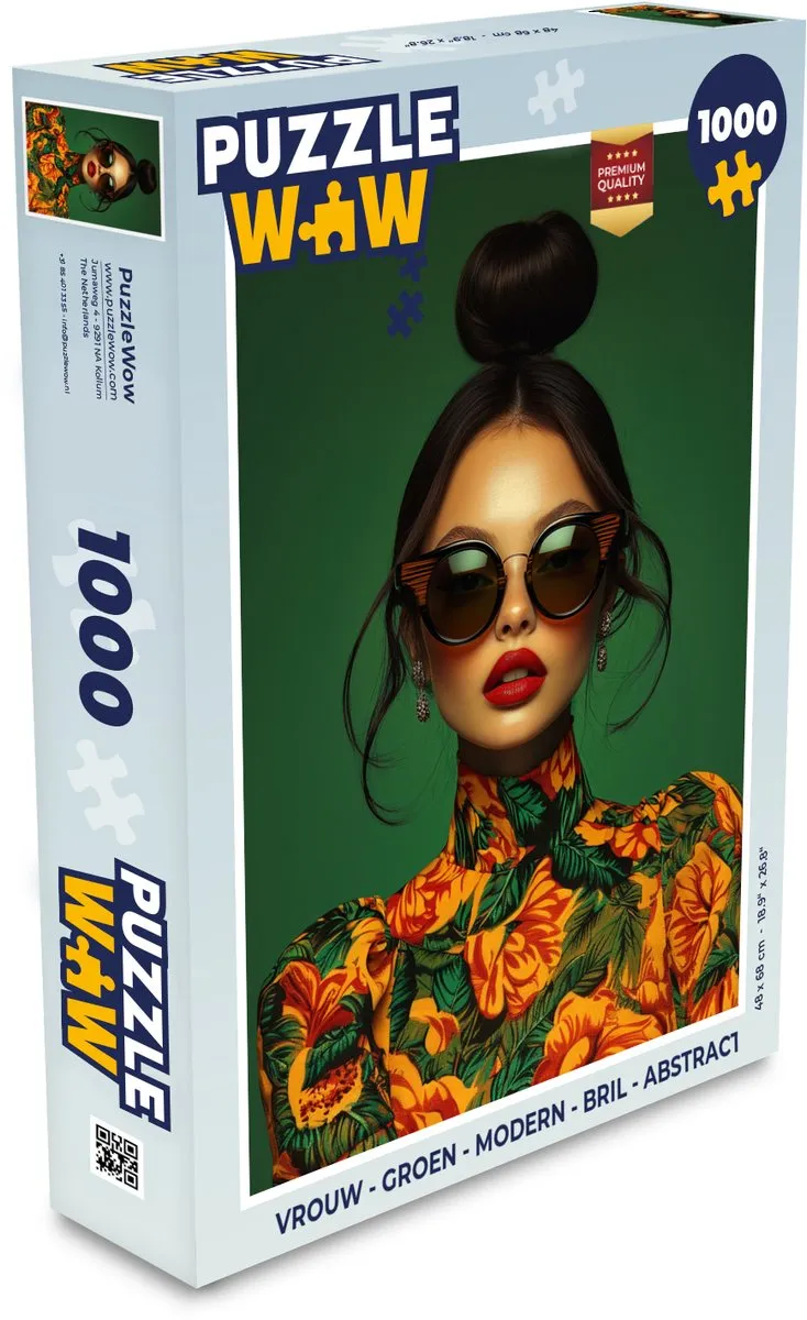 PuzzleWow Legpuzzel Vrouw Groen 1000 Stuks - MPN 8721169377506