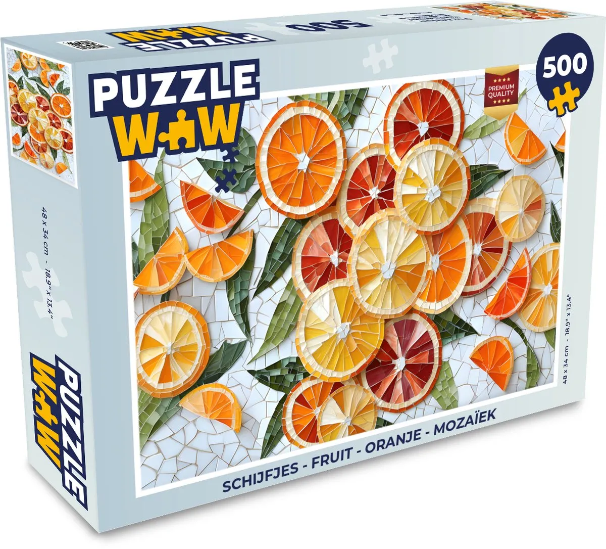 PuzzleWow Fruit Mozaïek Legpuzzel 500 Stuks - Oranje