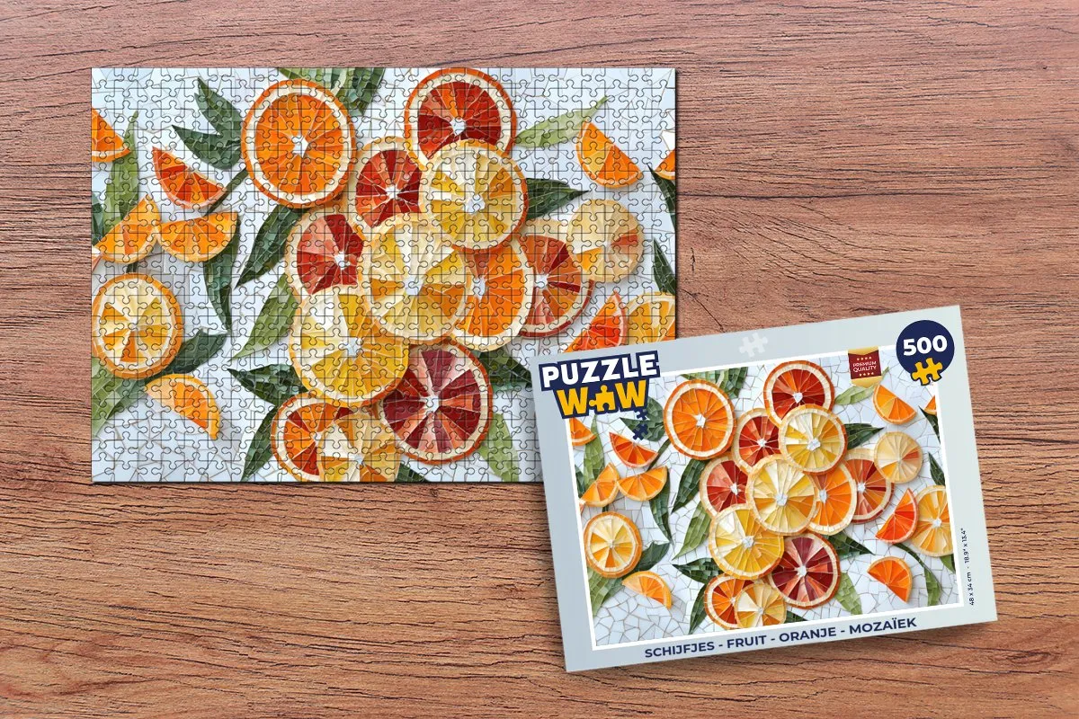 PuzzleWow Fruit Mozaïek Legpuzzel 500 Stuks - Oranje