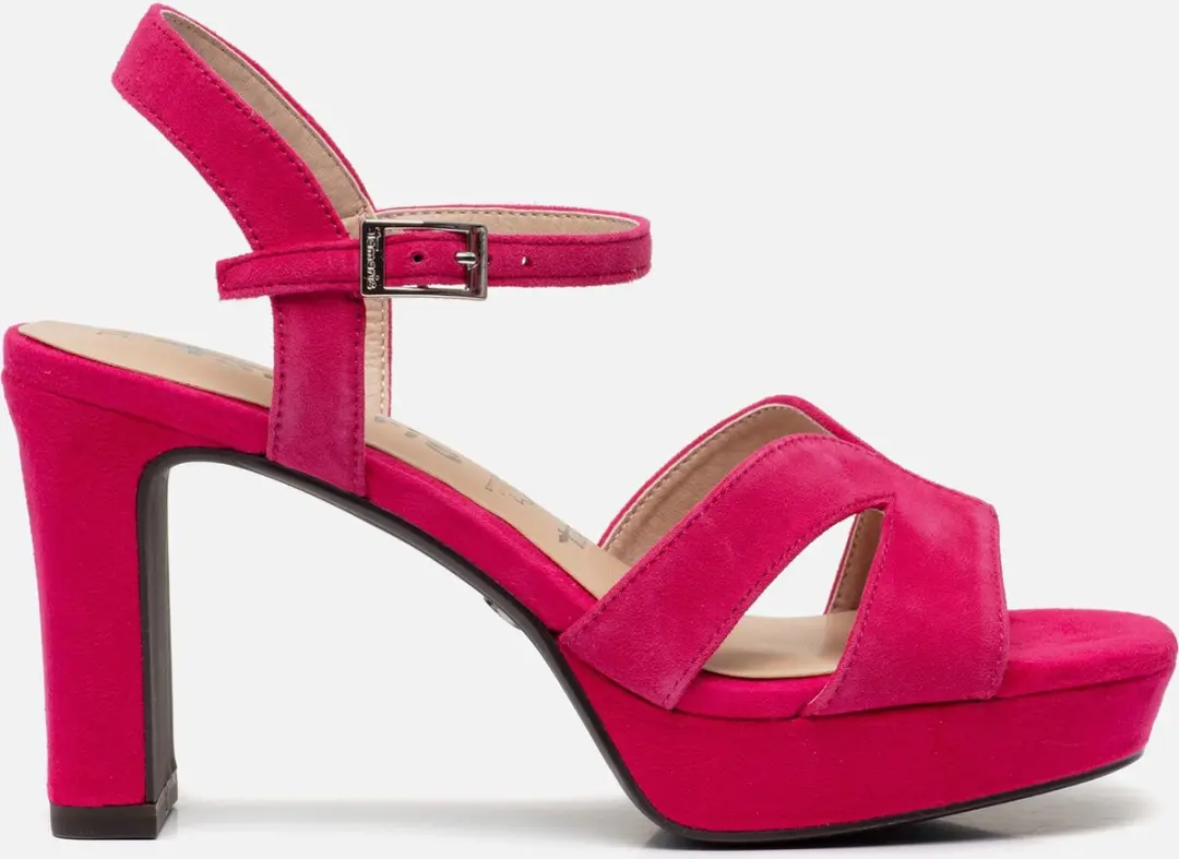 Tamaris Sandalen met hak roze Leer