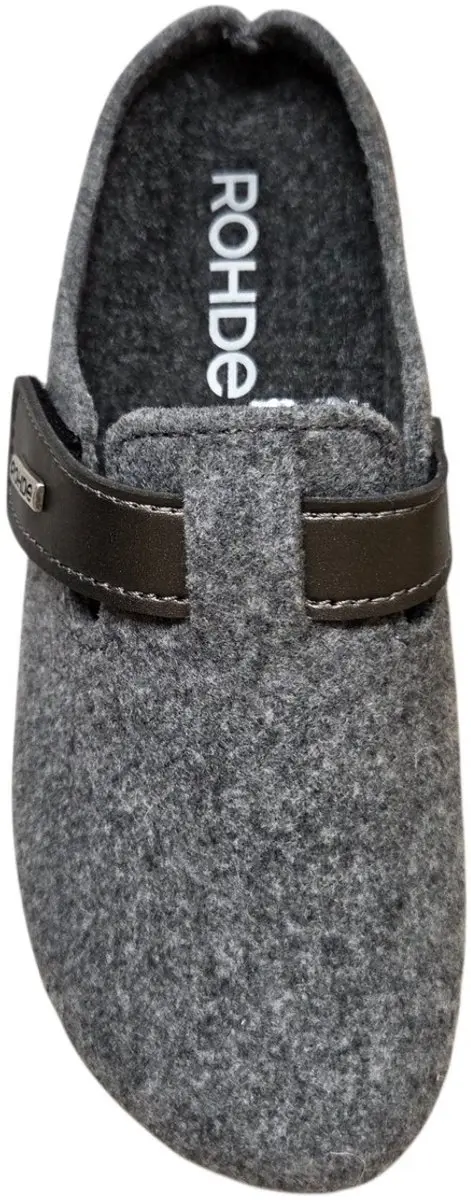 Rohde 6549 80 Open Pantoffels Sloffen Grijs Vilt Dames - Grijs - 42