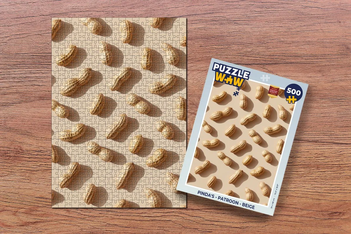PuzzleWow Puzzel Pinda's Legpuzzel 500 Stuks - Beige