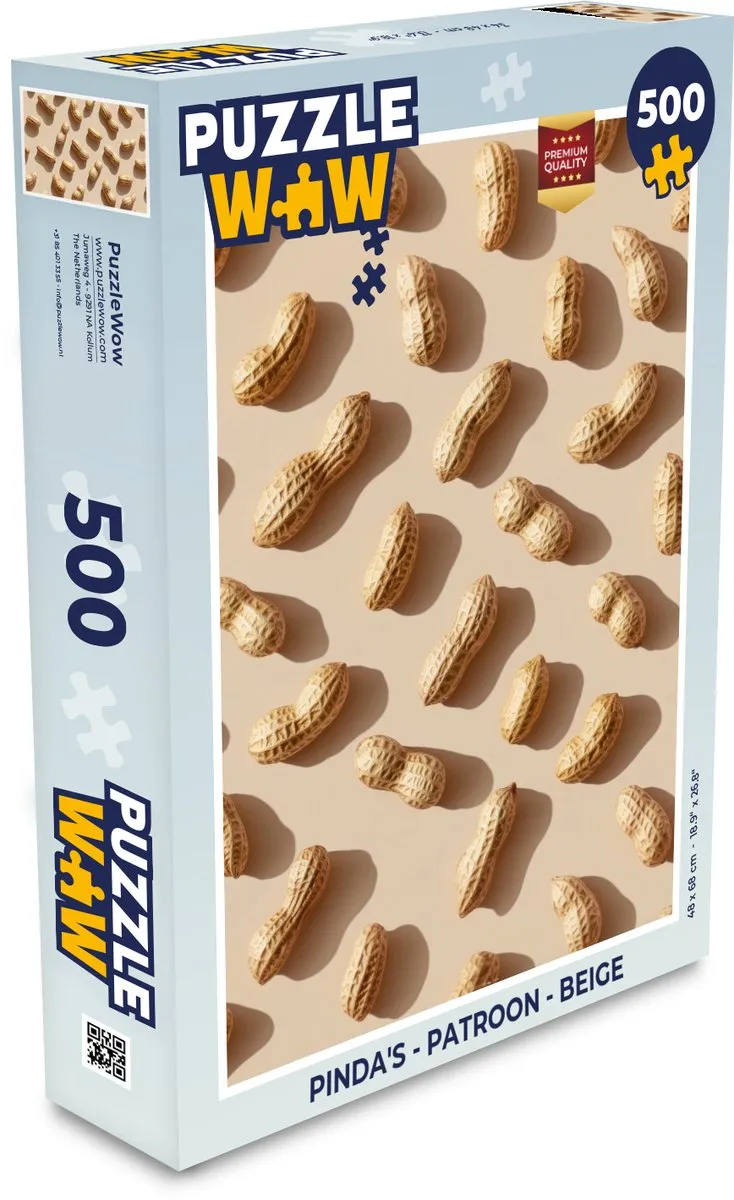 PuzzleWow Puzzel Pinda's Legpuzzel 500 Stuks - Beige