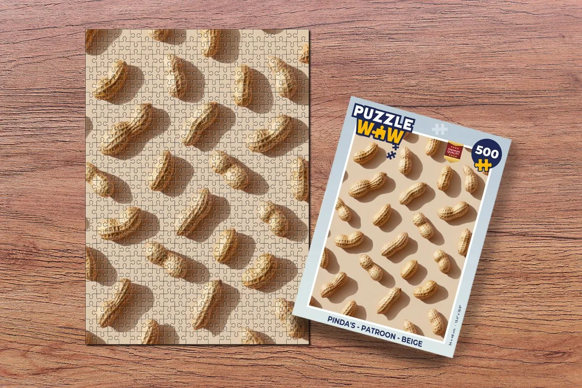 PuzzleWow Puzzel Pinda's Legpuzzel 500 Stuks - Beige