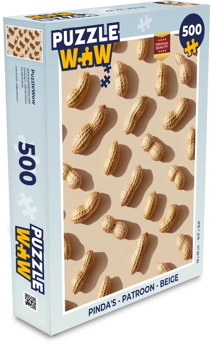 PuzzleWow Puzzel Pinda's Legpuzzel 500 Stuks - Beige