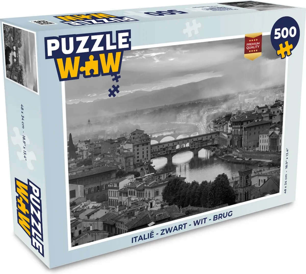 PuzzleWow Italië Legpuzzel 500 Stuks - Multicolor