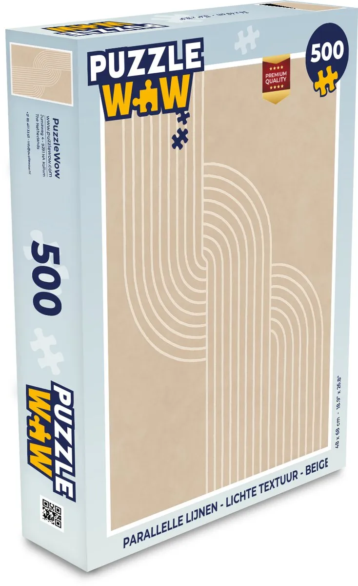 PuzzleWow Parallelle Lijnen Legpuzzel 500 Stuks - Beige
