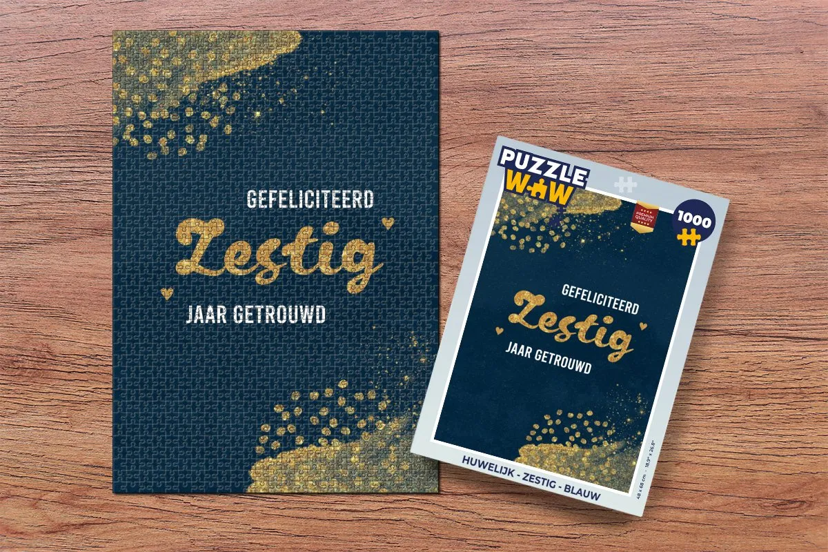 PuzzleWow Quotes Gefeliciteerd Zestig Jaar Getrouwd Legpuzzel 1000 Stuks - Multicolor
