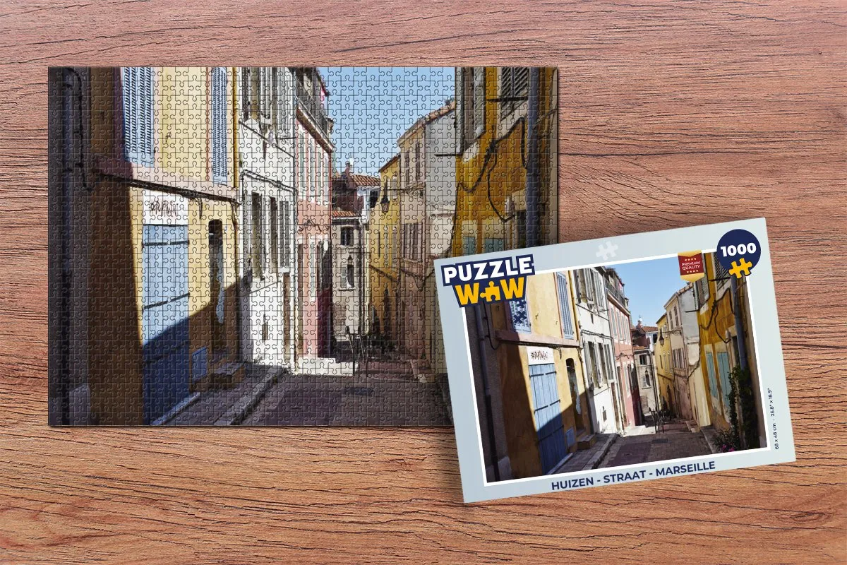 PuzzleWow Huizen Straat Marseille Legpuzzel 1000 Stuks - Multicolor
