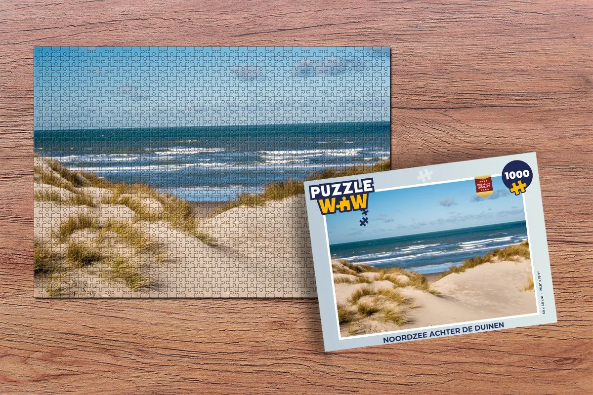 PuzzleWow Noordzee achter de duinen Legpuzzel 1000 Stuks - Multicolor