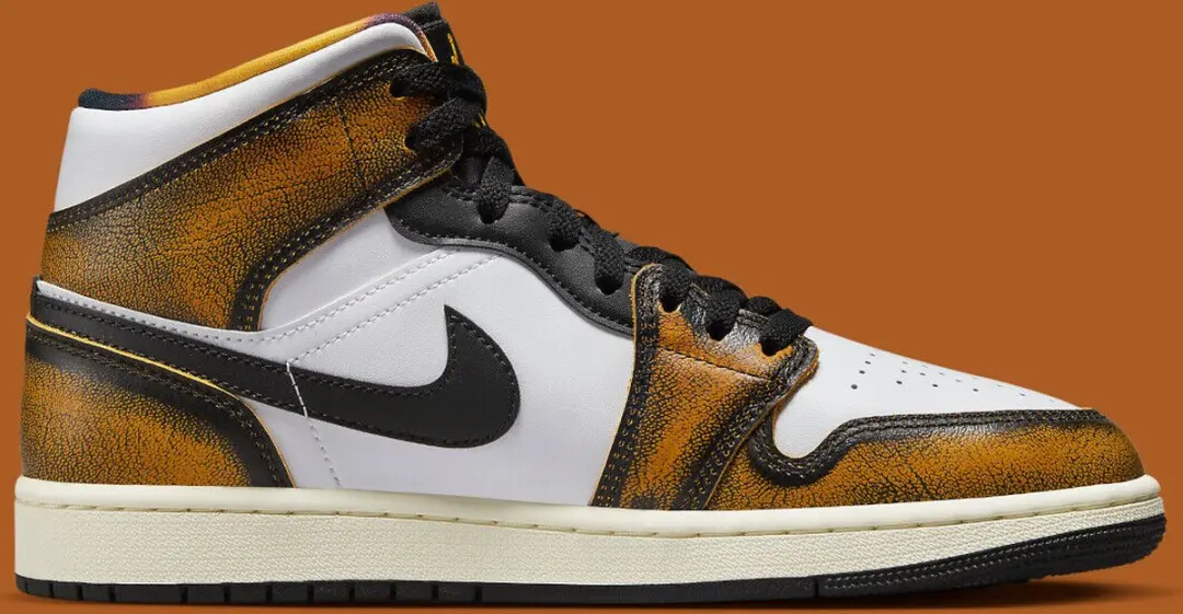 "Sneakers Nike Nike Air Jordan 1 Mid Special Edition ""Orange Wear-Away"""