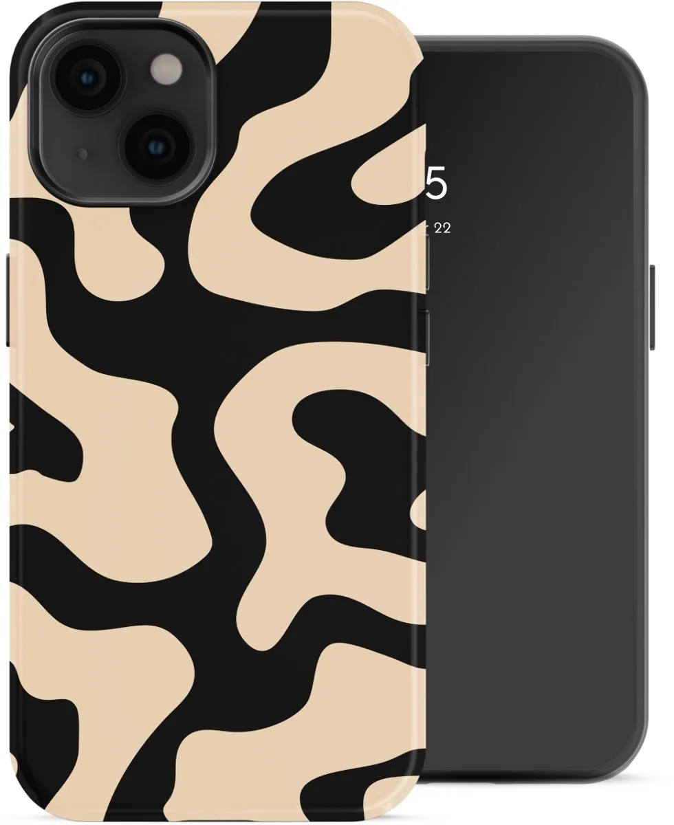 Selencia Hoesje iPhone 14 Art Wave Black