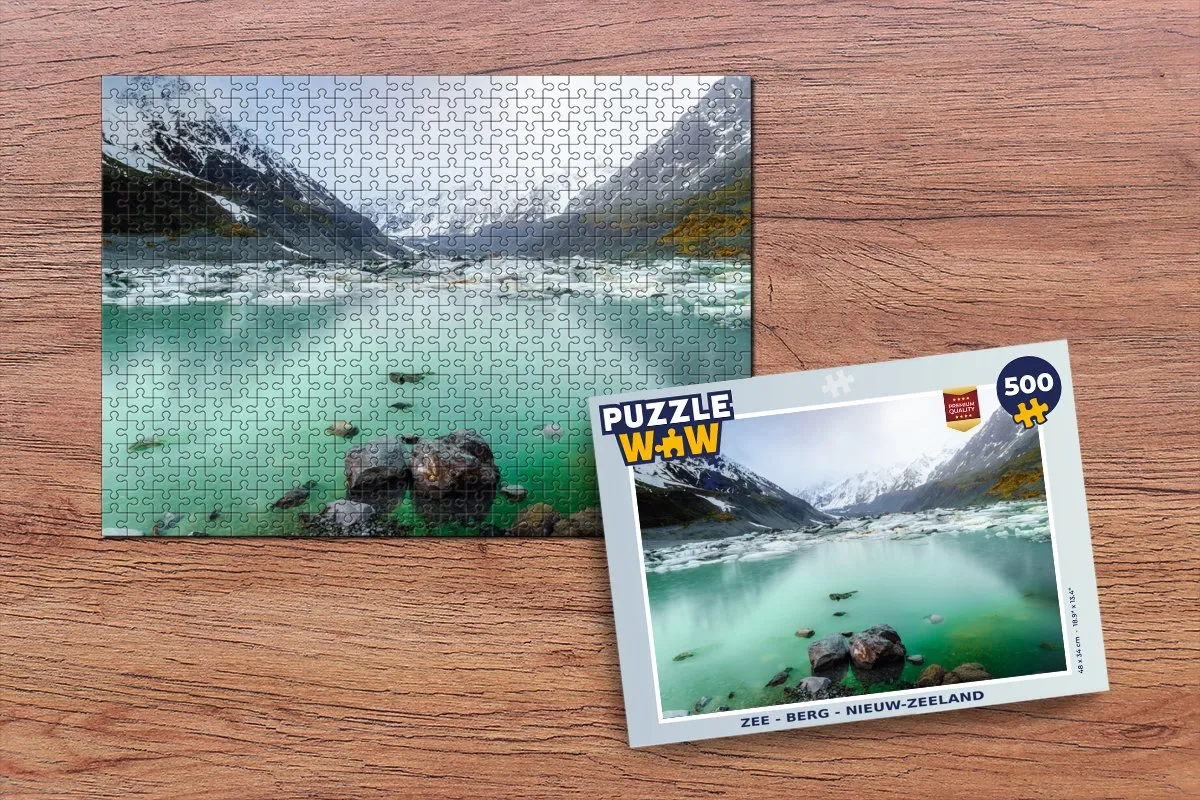 PuzzleWow Zee - Berg - Nieuw-Zeeland Legpuzzel 500 Stuks - Multicolor