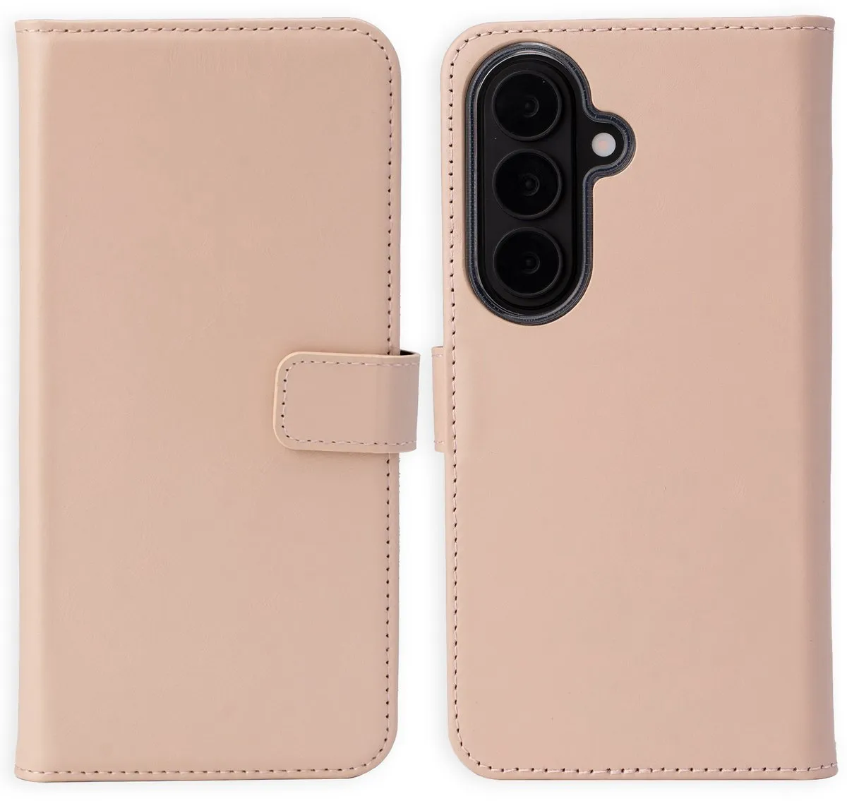 Selencia Hoesje Samsung Galaxy S26 - Echt Lederen Bookcase Lichtroze