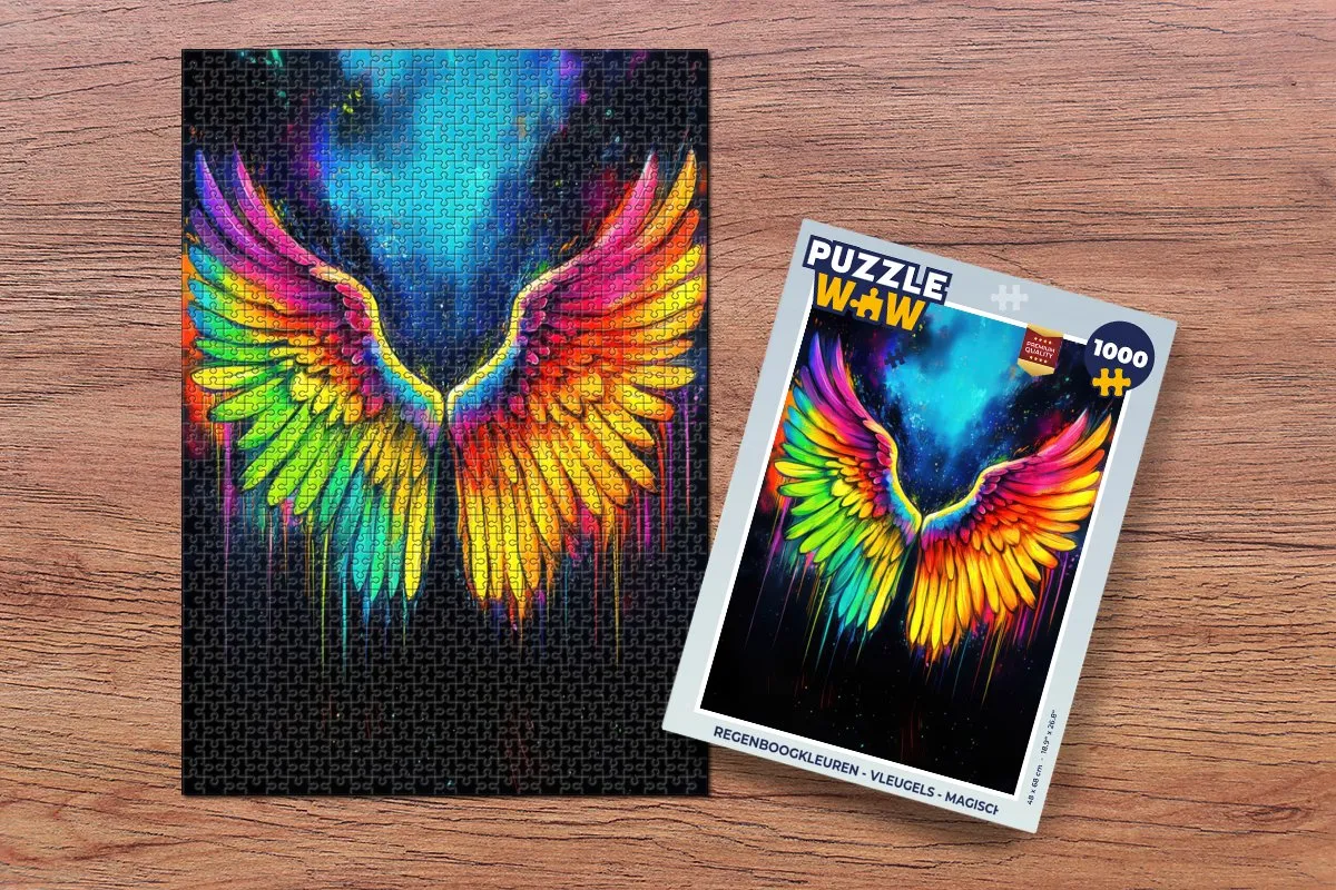 PuzzleWow Regenboogkleuren Vleugels Legpuzzel 1000 Stuks
