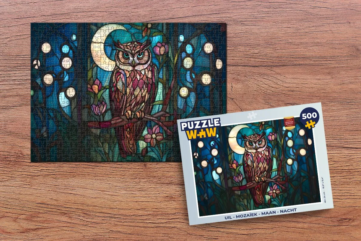 PuzzleWow Mozaïek Puzzel Uil - 500 Stuks - MPN 8721374604503
