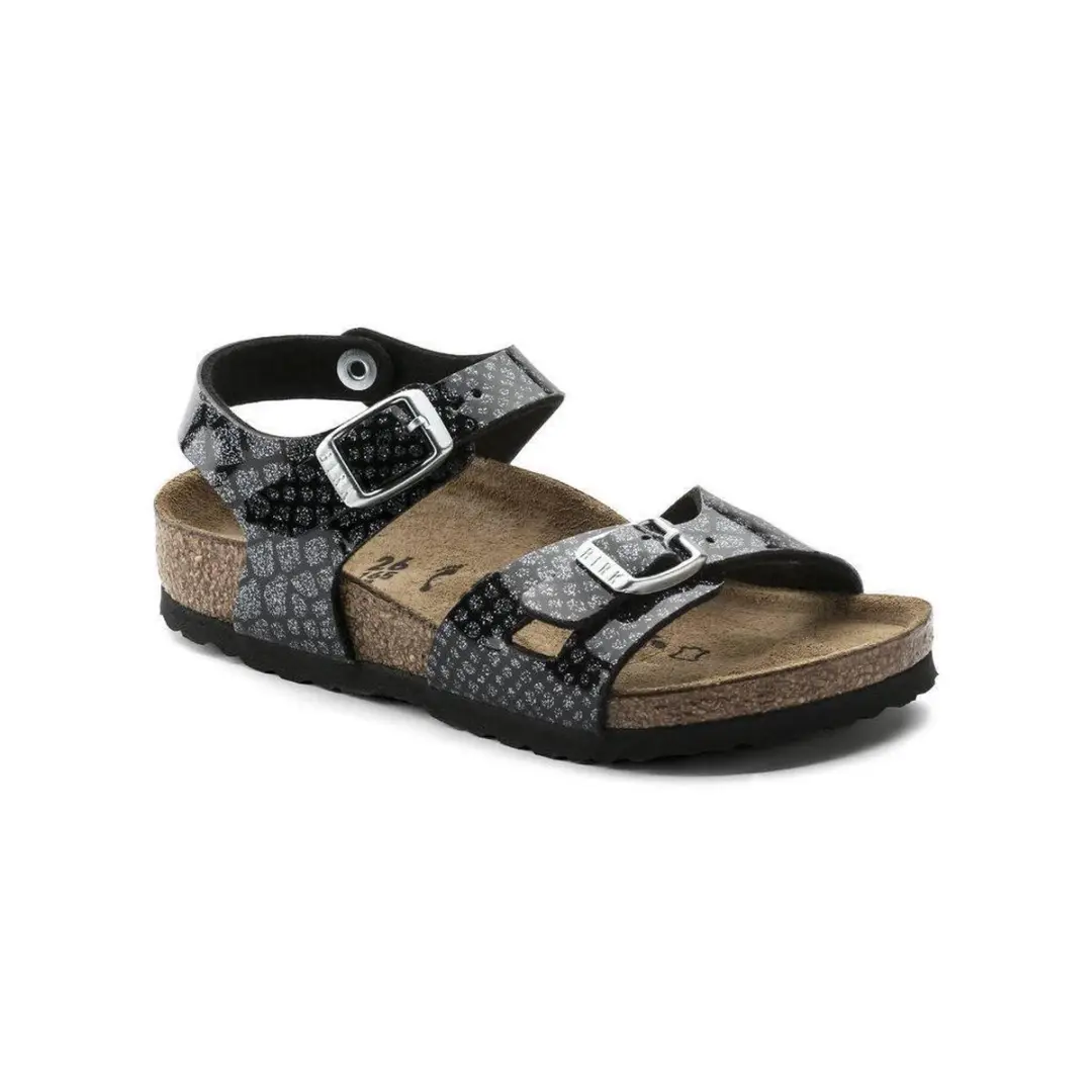 Birkenstock Rio Magic Snake Black-Silver Sandalen Kids