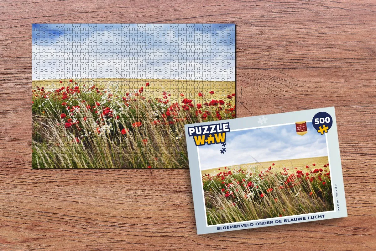 PuzzleWow Wolken & Bloemen Legpuzzel 500 Stuks - Multicolor