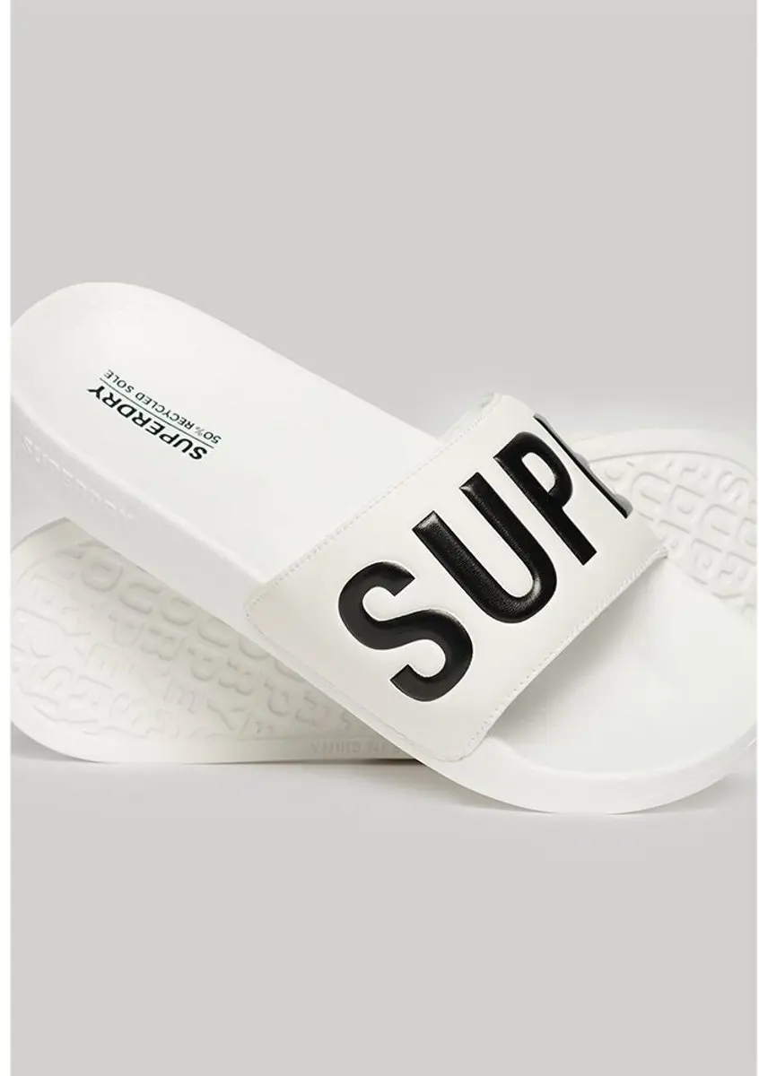 Superdry Vegan Core Badslippers Dames - Optic/Black - afbeelding 3 van 6