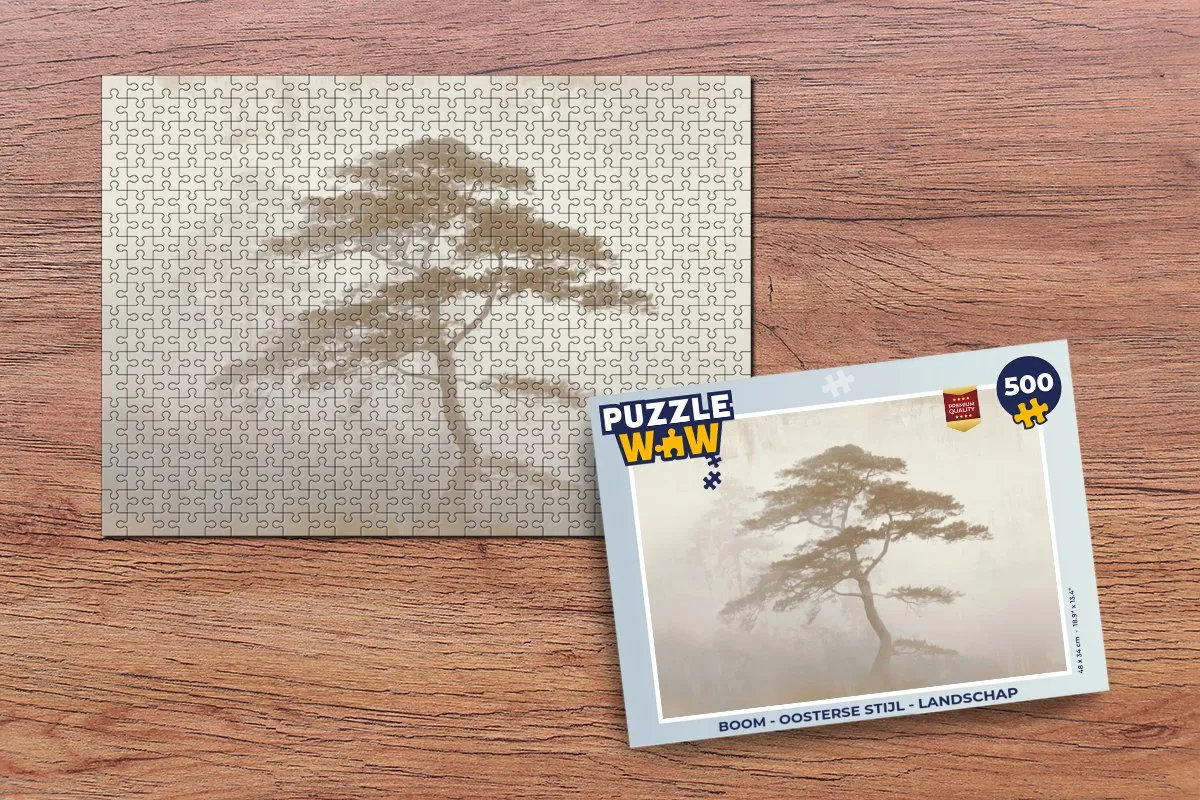 PuzzleWow Boom Landschap Legpuzzel 500 Stuks - Oosterse Stijl