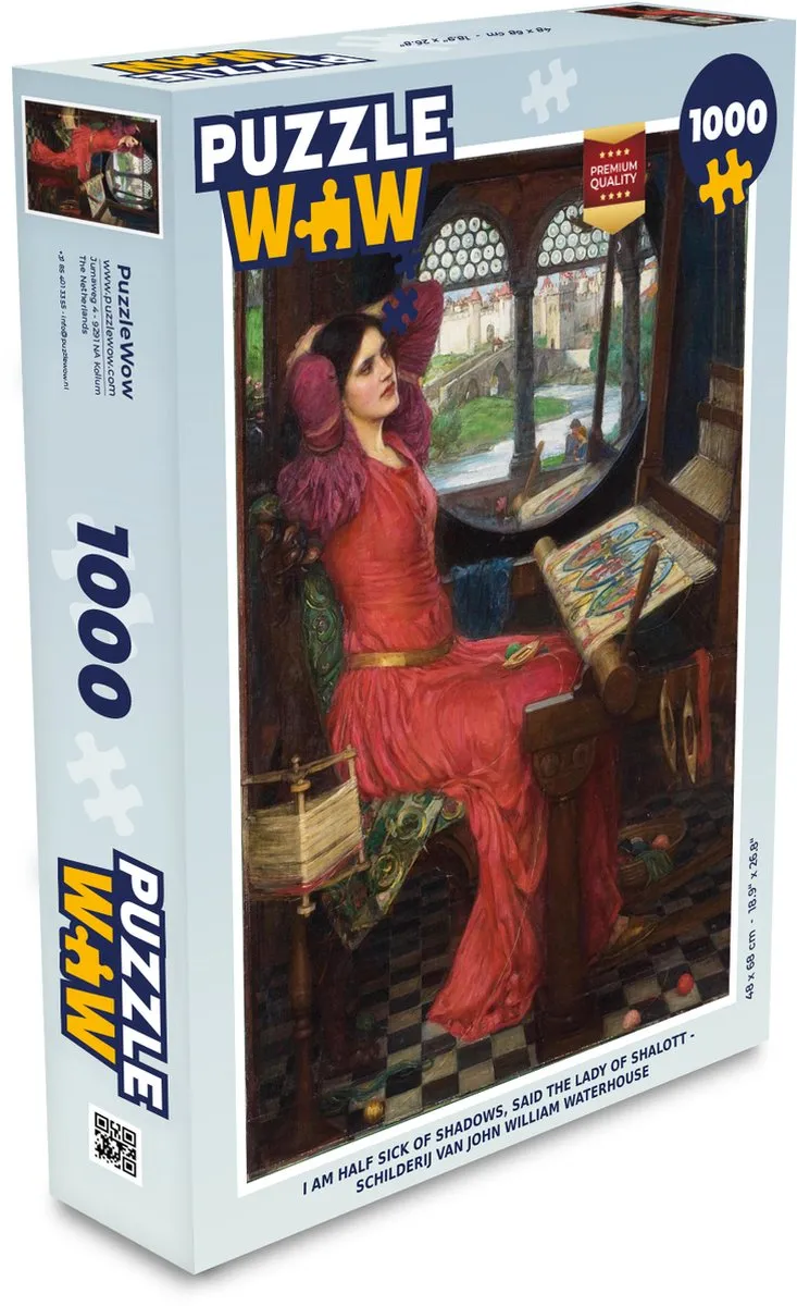 PuzzleWow Legpuzzel I Am Half Sick of Shadows - 1000 Stuks - Multicolor