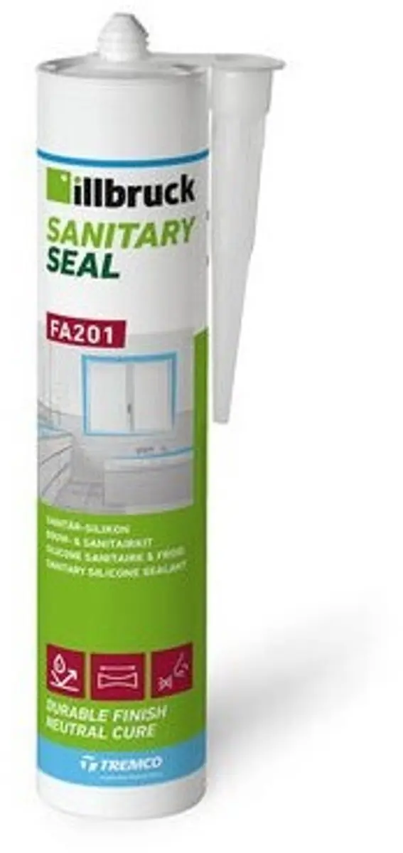 Illbruck Siliconen Sanitairkit FA201 310ml - 12 Stuks - Grijswit